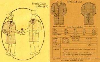 1830-1870 Men's Frock Coat Pattern